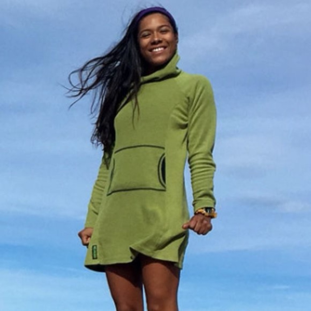 Melanzana Micro Grid Fleece Dress, size XL